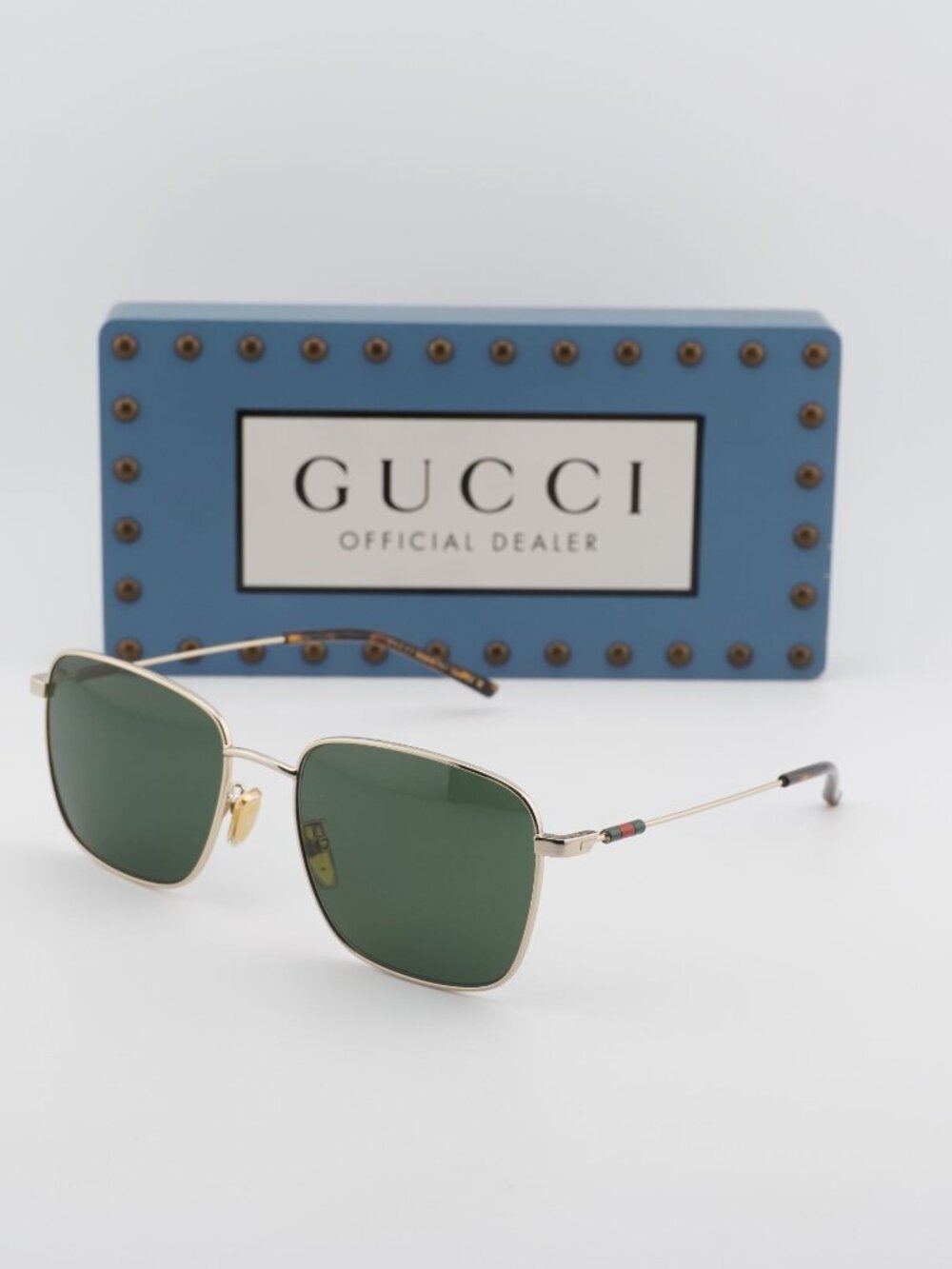 Gucci GG2097SK 002 Square Sunglasses - Gold\Green